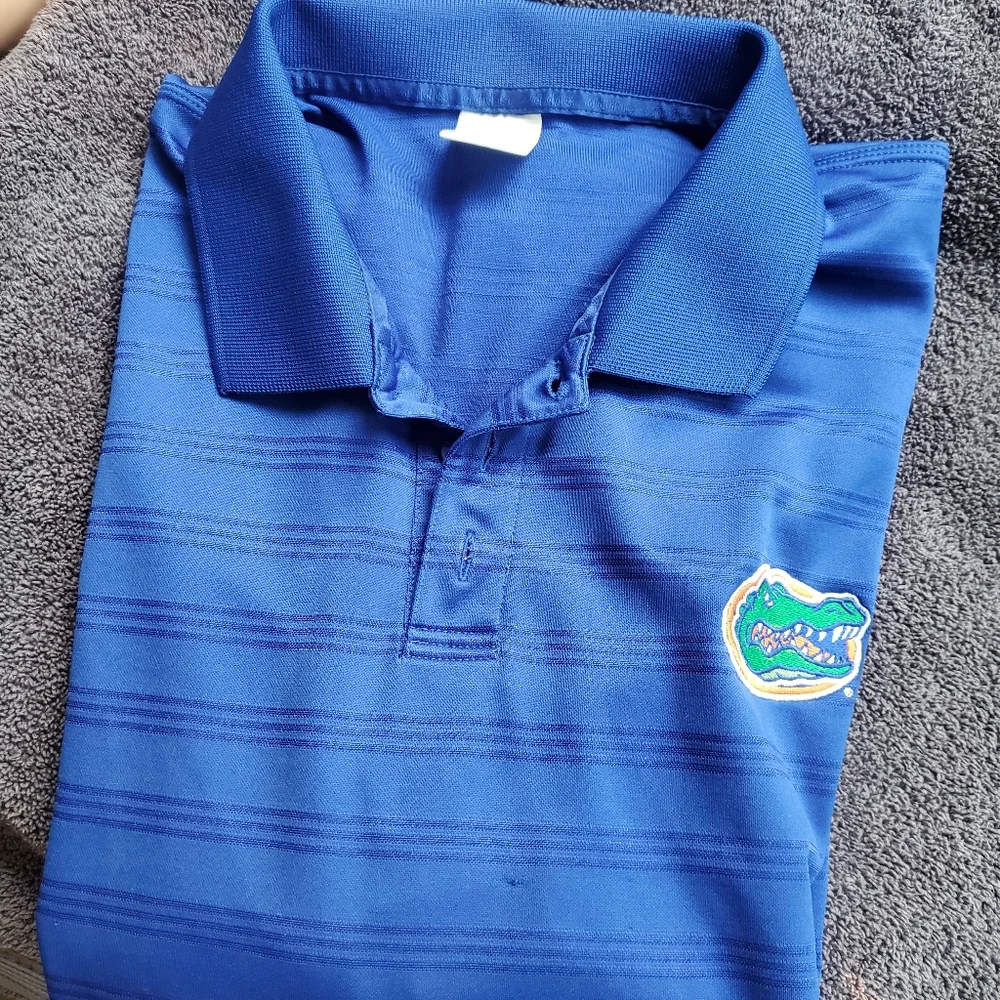 Adidas University Of Florida Gators Polo Shirt Blue‎ Mens L Short Sleeve
